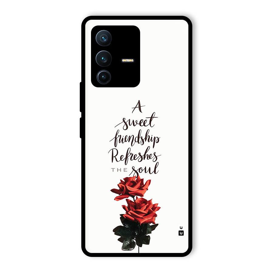 Sweet Friendship Glass Back Case for Vivo V23 Pro