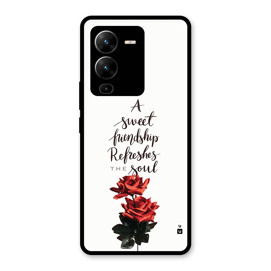 Sweet Friendship Glass Back Case for Vivo V25 Pro