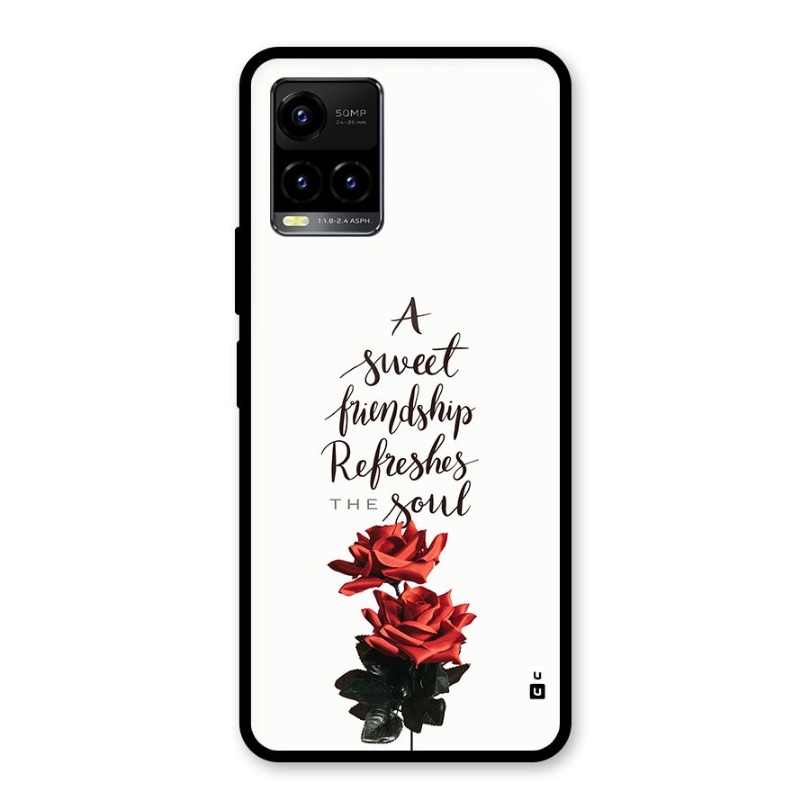 Sweet Friendship Glass Back Case for Vivo Y21A