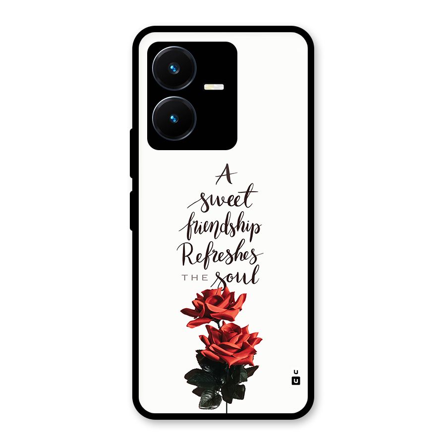 Sweet Friendship Glass Back Case for Vivo Y22