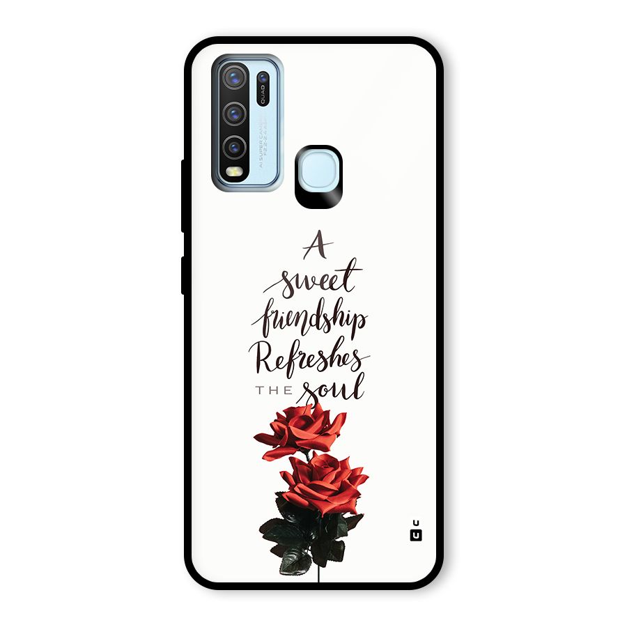 Sweet Friendship Glass Back Case for Vivo Y30