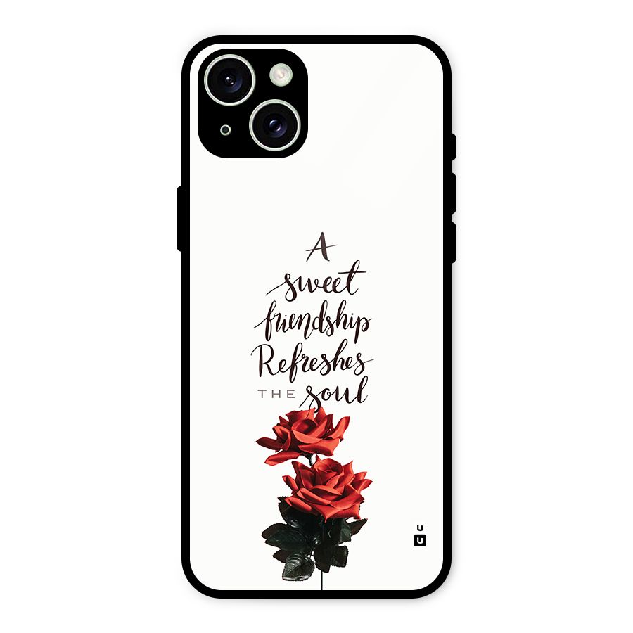 Sweet Friendship Glass Back Case for iPhone 15 Plus