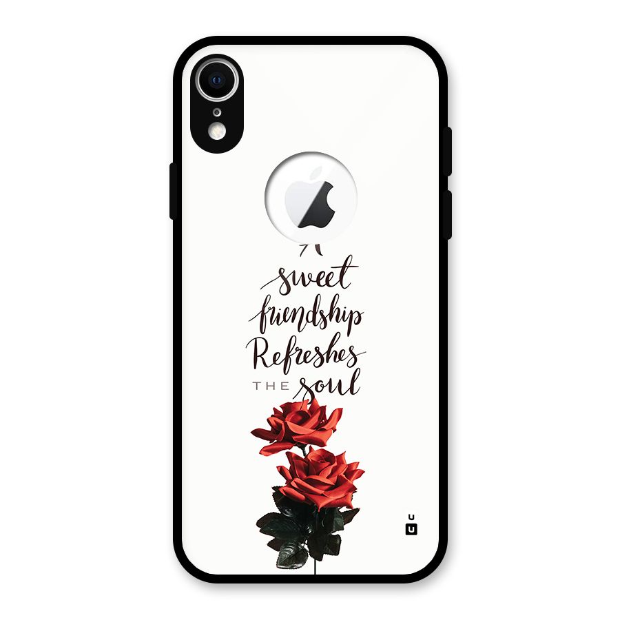 Sweet Friendship Glass Back Case for iPhone XR Logo Cut