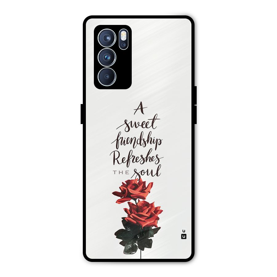 Sweet Friendship Metal Back Case for Oppo Reno6 Pro 5G