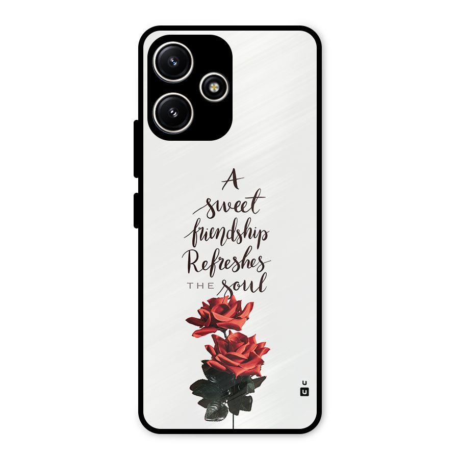 Sweet Friendship Metal Back Case for Poco M6 Pro