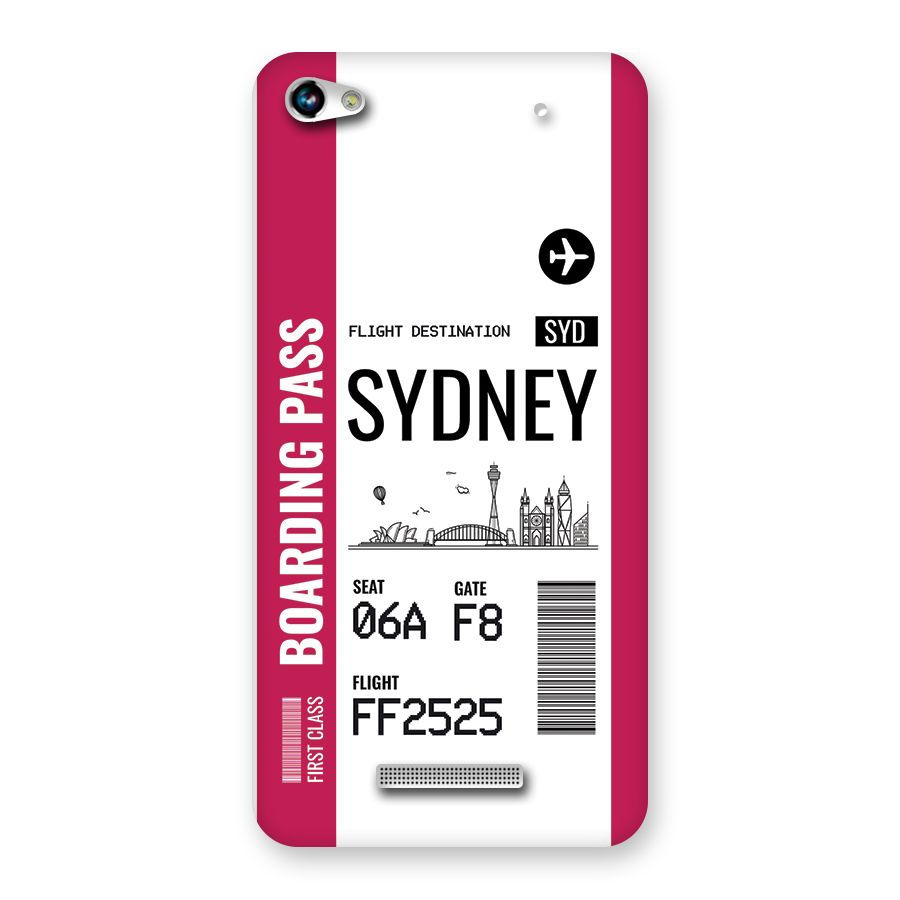 Sydney Boarding Pass Back Case for Canvas Hue 2 A316