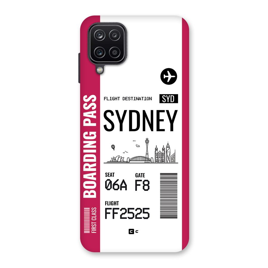 Sydney Boarding Pass Back Case for Galaxy A12