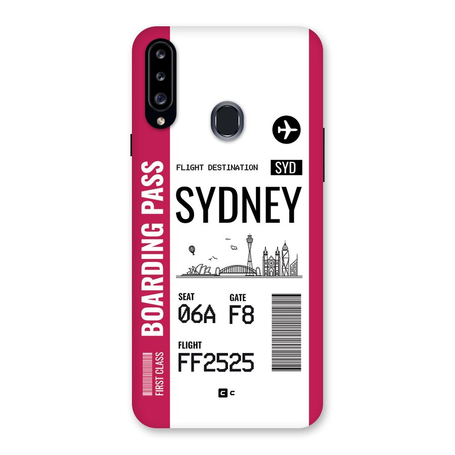 Sydney Boarding Pass Back Case for Galaxy A20s