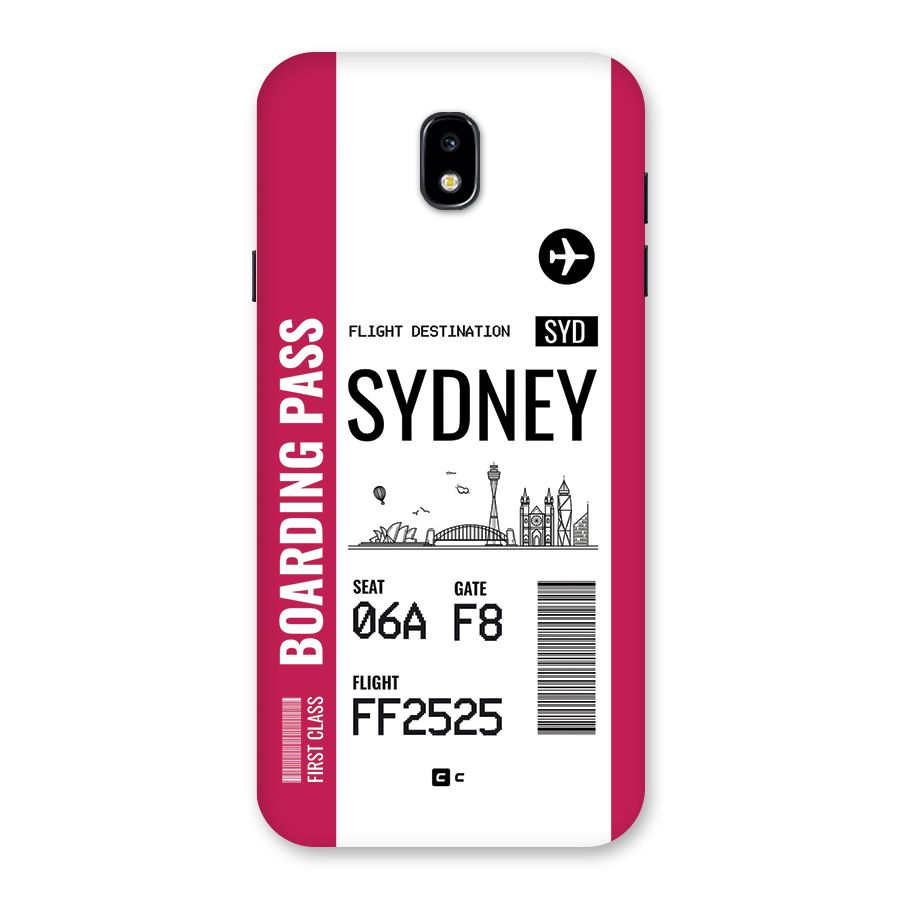 Sydney Boarding Pass Back Case for Galaxy J7 Pro