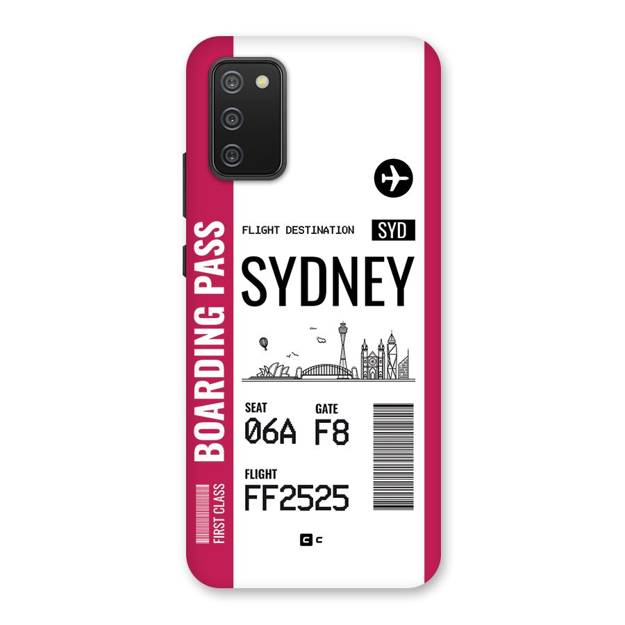 Sydney Boarding Pass Back Case for Galaxy M02s