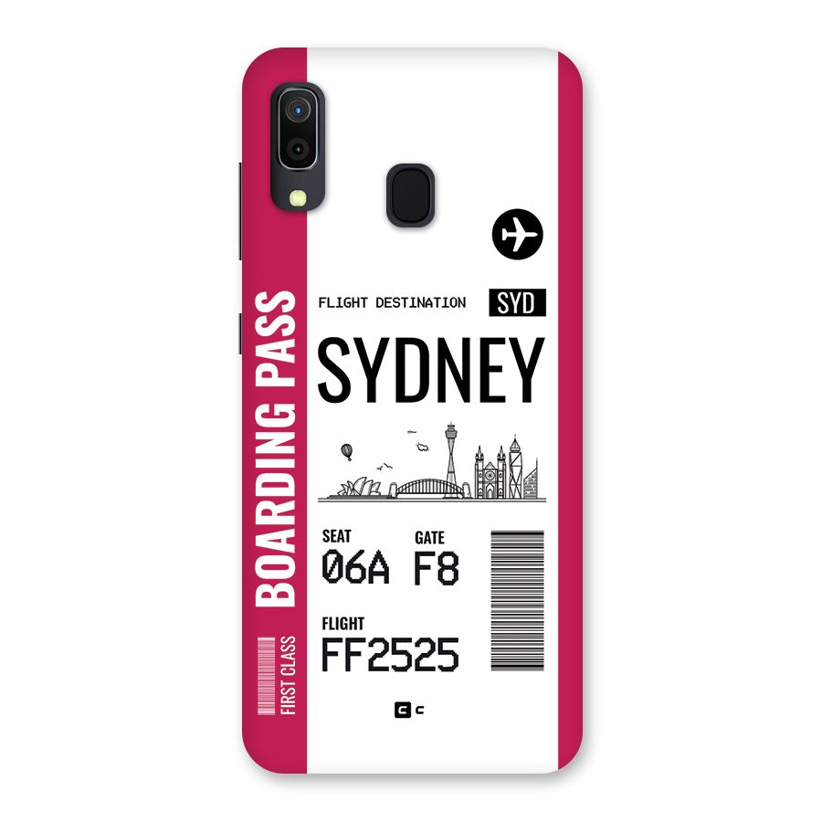 Sydney Boarding Pass Back Case for Galaxy M10s