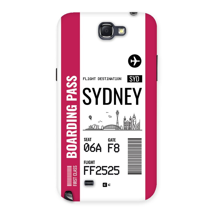 Sydney Boarding Pass Back Case for Galaxy Note 2