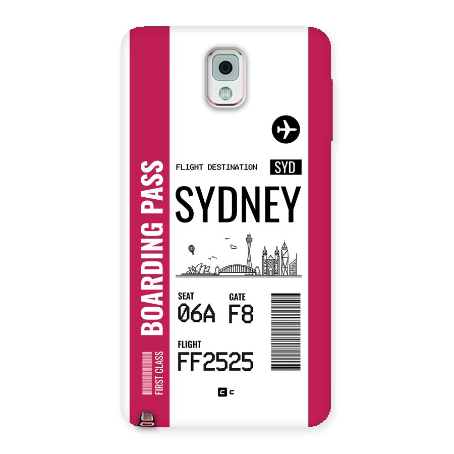 Sydney Boarding Pass Back Case for Galaxy Note 3