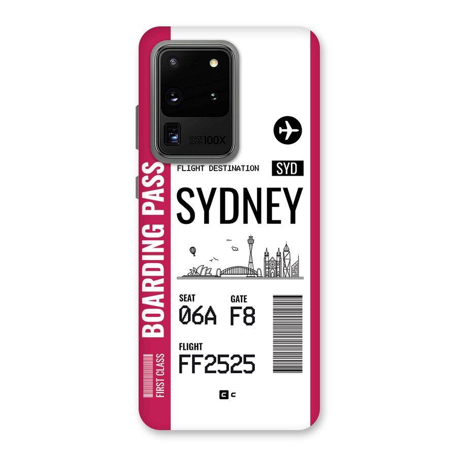 Sydney Boarding Pass Back Case for Galaxy S20 Ultra