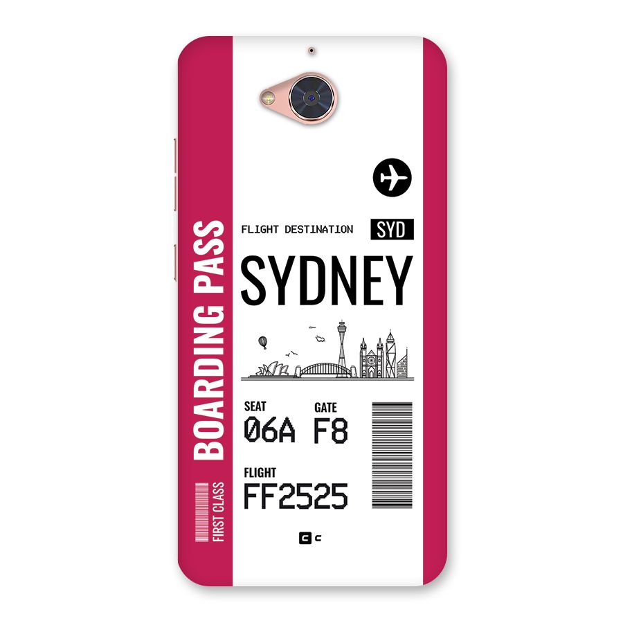 Sydney Boarding Pass Back Case for Gionee S6 Pro