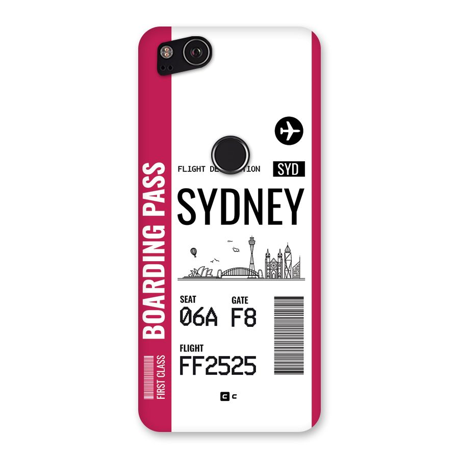Sydney Boarding Pass Back Case for Google Pixel 2