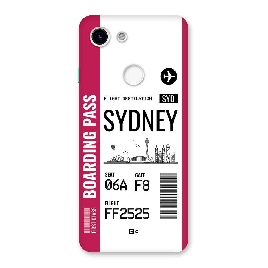 Sydney Boarding Pass Back Case for Google Pixel 3