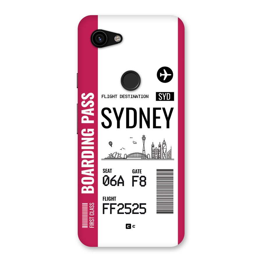Sydney Boarding Pass Back Case for Google Pixel 3a