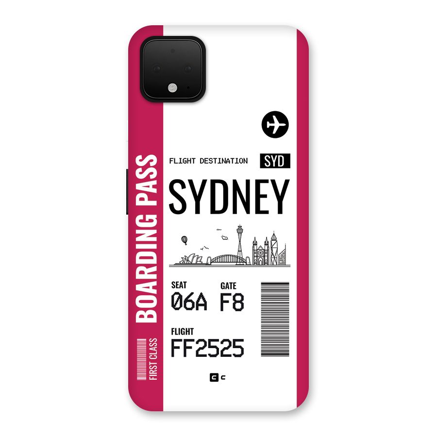 Sydney Boarding Pass Back Case for Google Pixel 4 XL