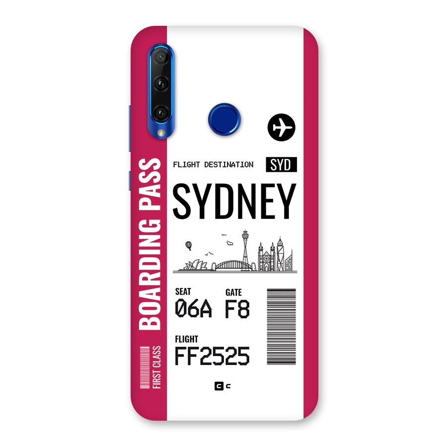 Sydney Boarding Pass Back Case for Honor 20i
