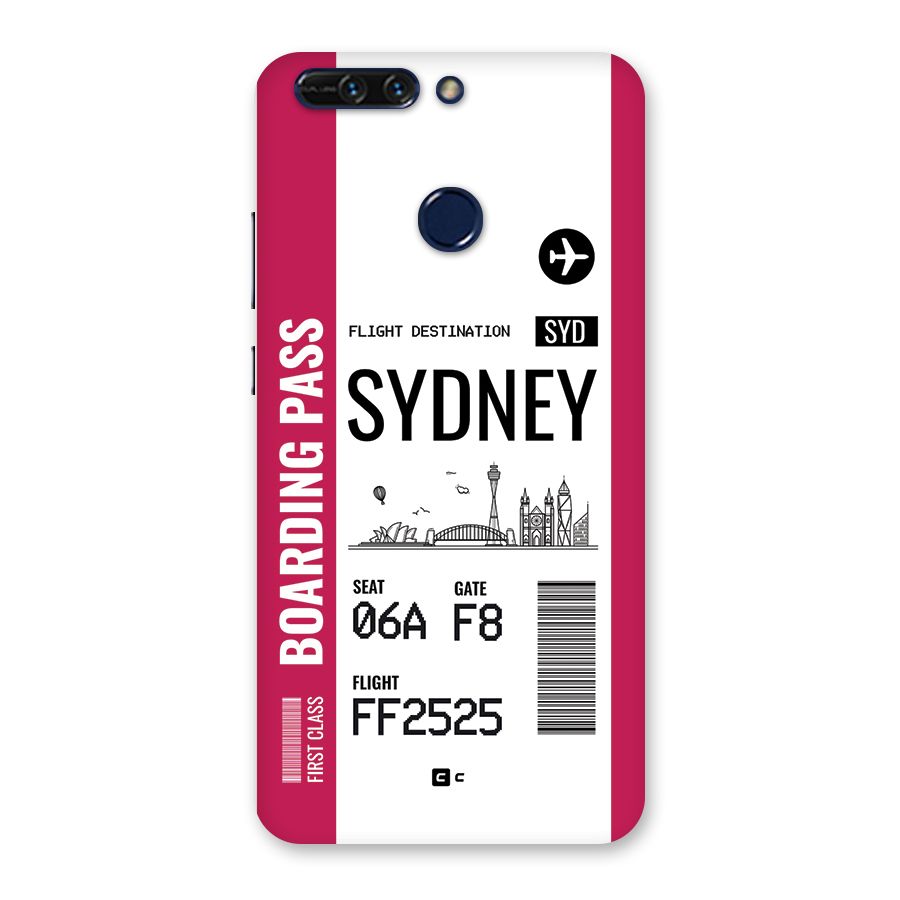 Sydney Boarding Pass Back Case for Honor 8 Pro