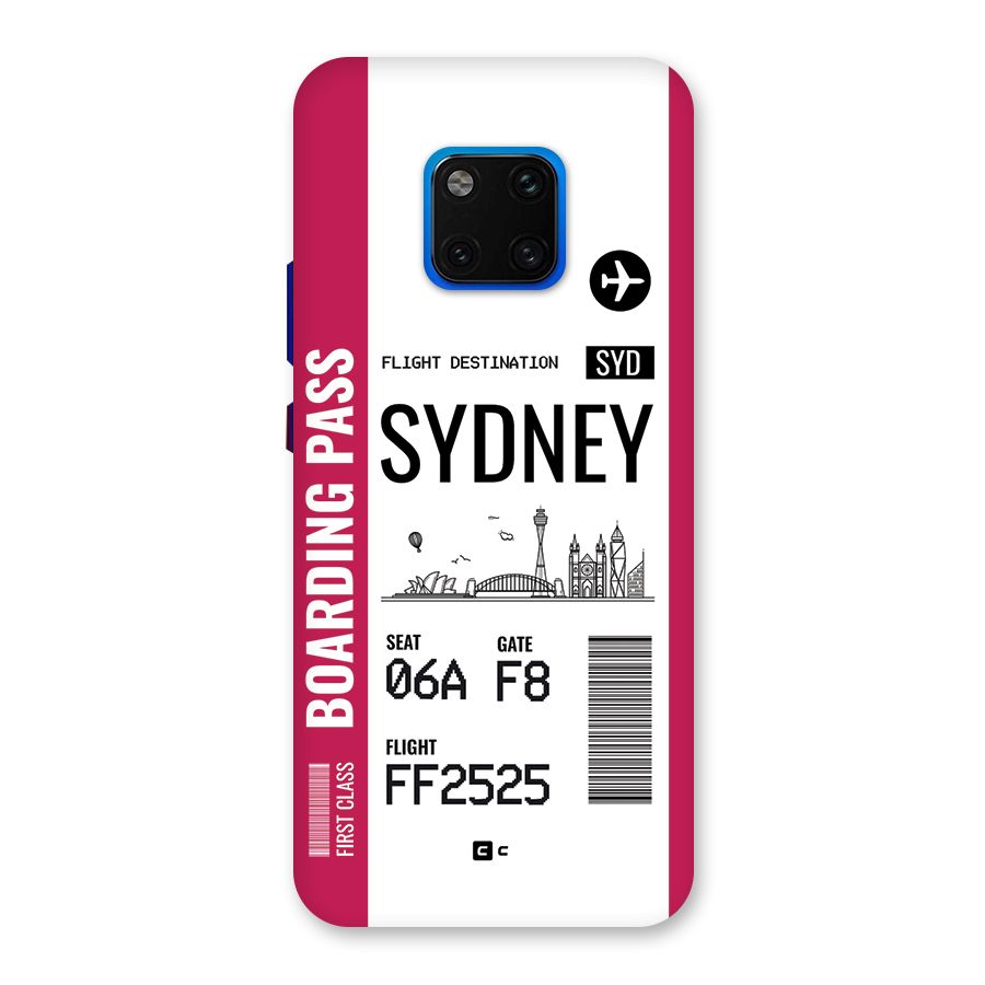 Sydney Boarding Pass Back Case for Huawei Mate 20 Pro