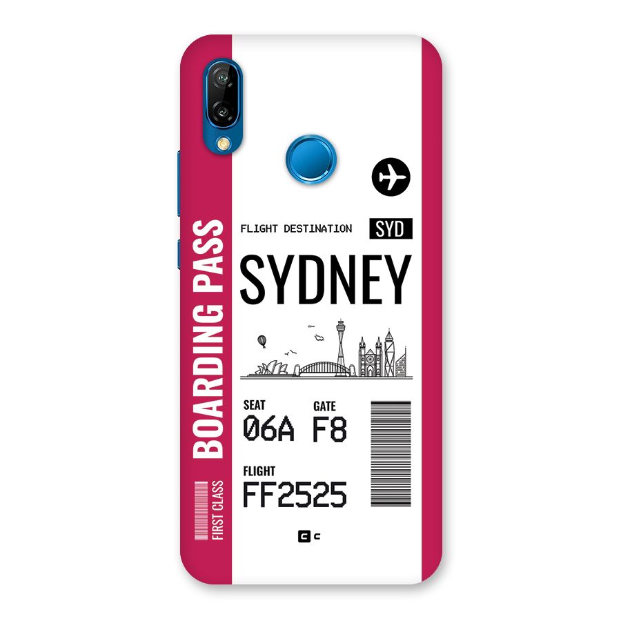 Sydney Boarding Pass Back Case for Huawei P20 Lite