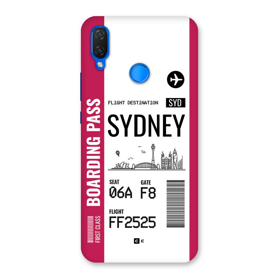 Sydney Boarding Pass Back Case for Huawei P Smart Plus