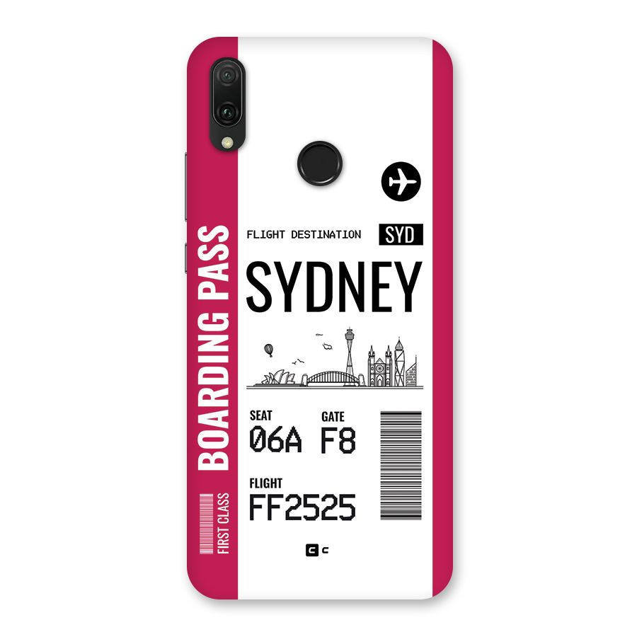 Sydney Boarding Pass Back Case for Huawei Y9 (2019)