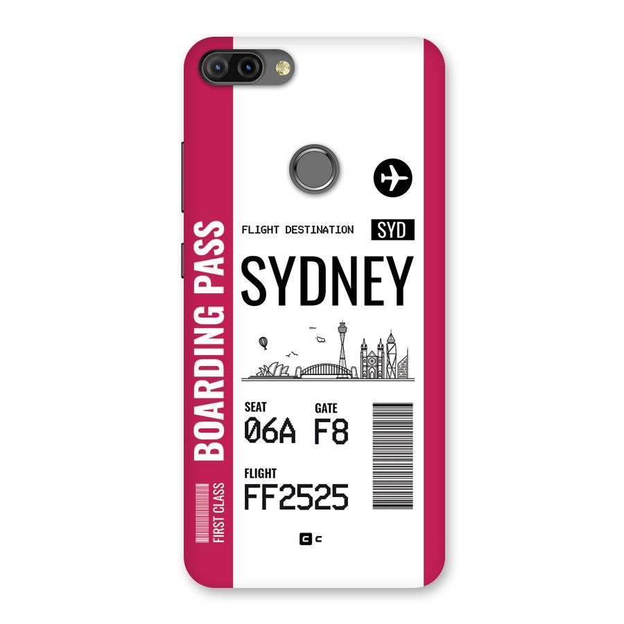 Sydney Boarding Pass Back Case for Infinix Hot 6 Pro