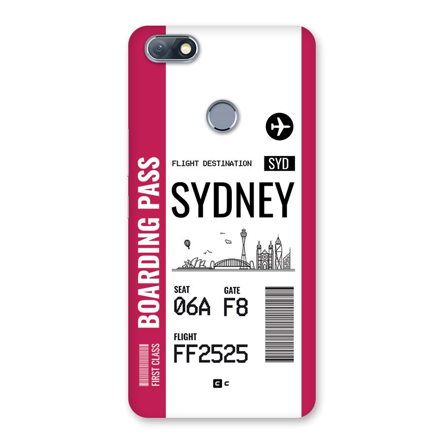 Sydney Boarding Pass Back Case for Infinix Note 5