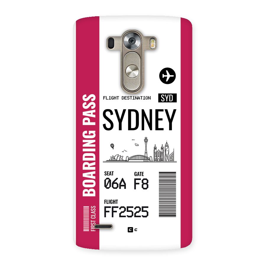 Sydney Boarding Pass Back Case for LG G3