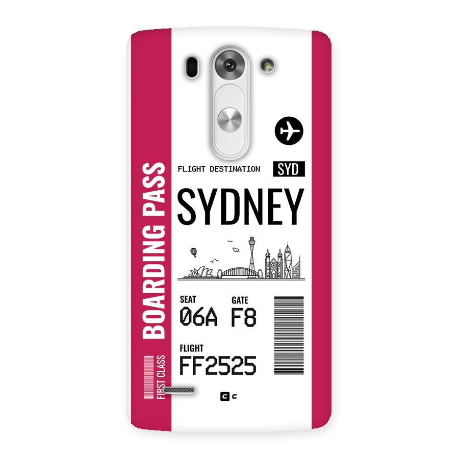 Sydney Boarding Pass Back Case for LG G3 Beat