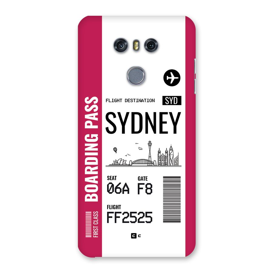 Sydney Boarding Pass Back Case for LG G6
