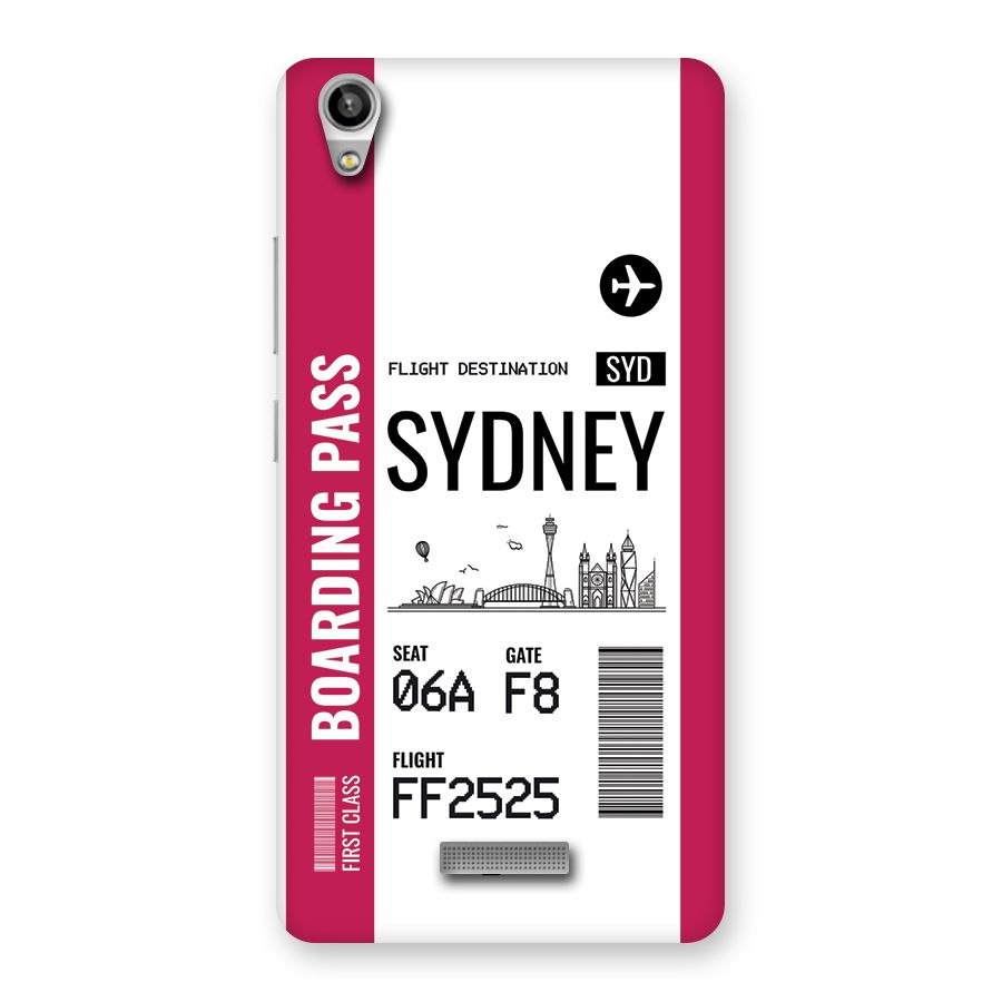 Sydney Boarding Pass Back Case for Lava Pixel V1
