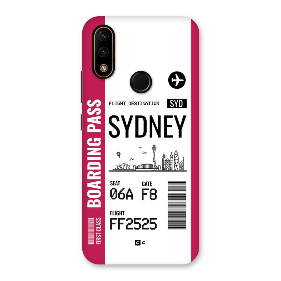 Sydney Boarding Pass Back Case for Lenovo A6 Note