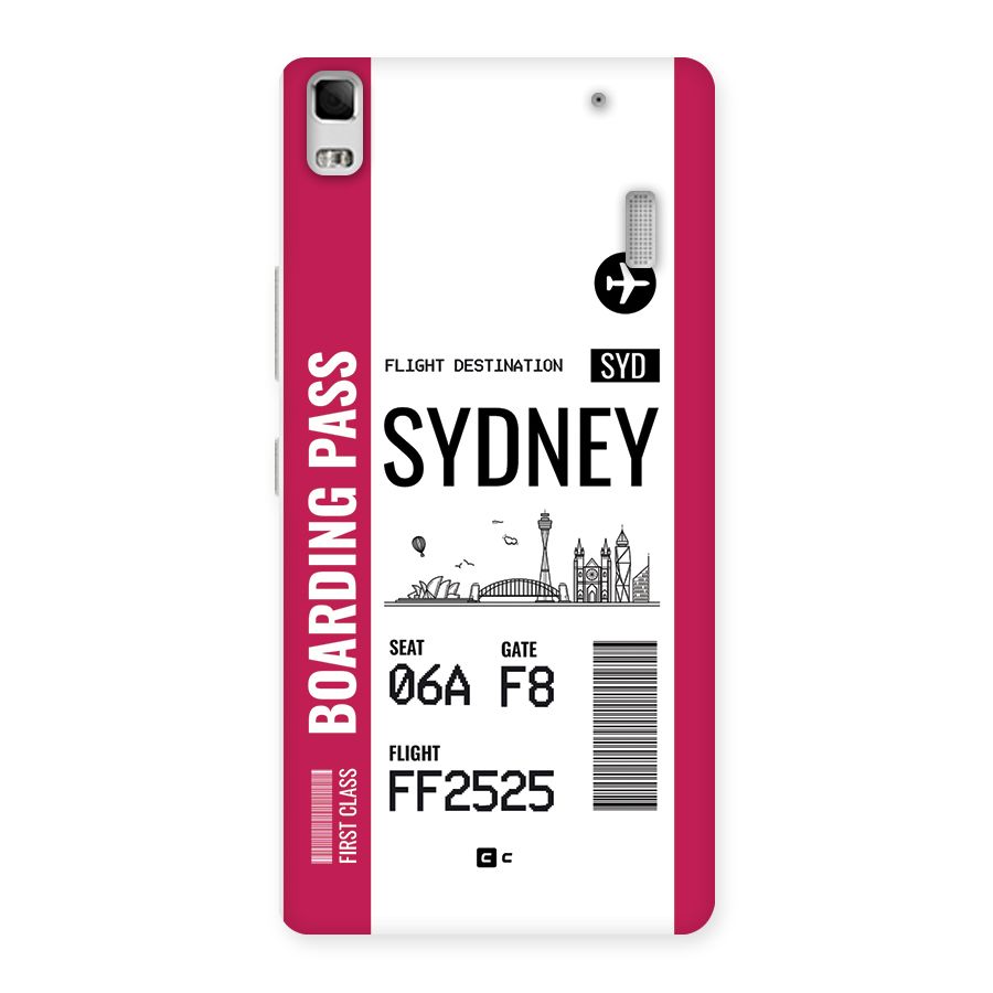 Sydney Boarding Pass Back Case for Lenovo K3 Note