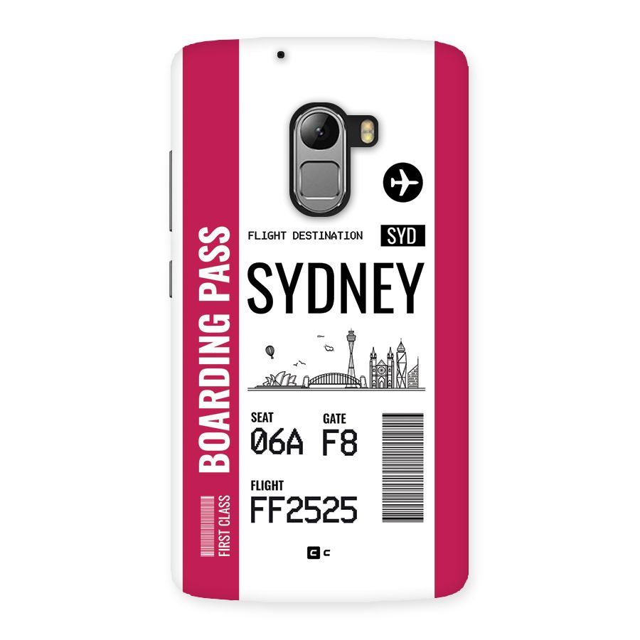 Sydney Boarding Pass Back Case for Lenovo K4 Note