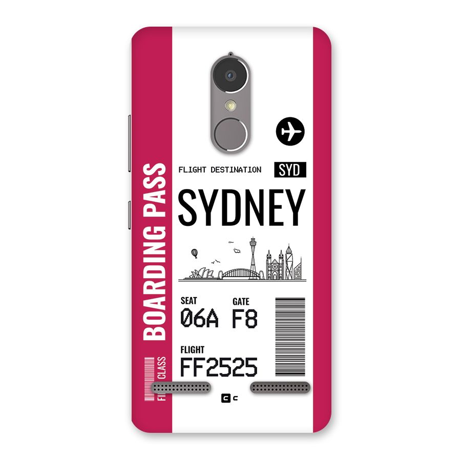 Sydney Boarding Pass Back Case for Lenovo K6