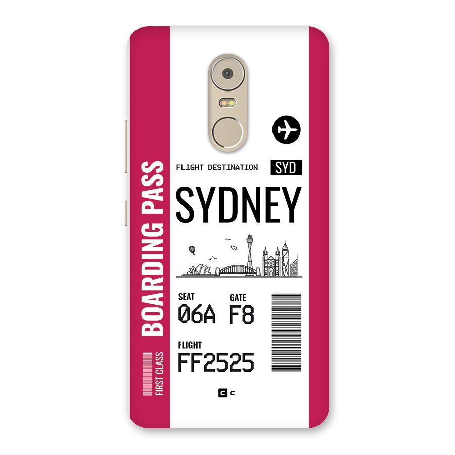 Sydney Boarding Pass Back Case for Lenovo K6 Note
