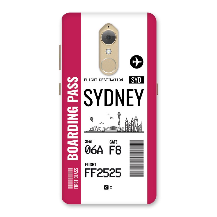 Sydney Boarding Pass Back Case for Lenovo K8