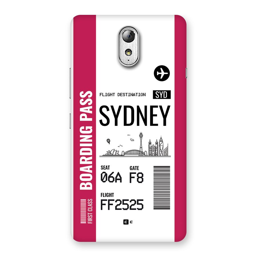 Sydney Boarding Pass Back Case for Lenovo Vibe P1M