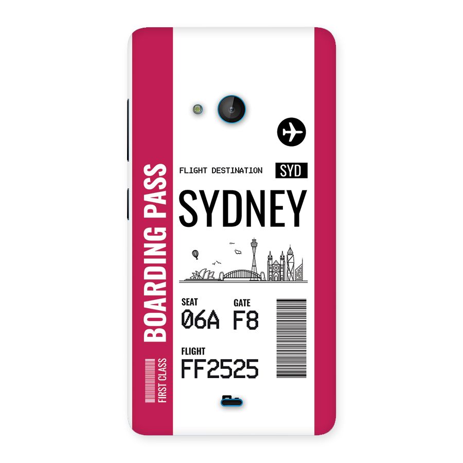 Sydney Boarding Pass Back Case for Lumia 540