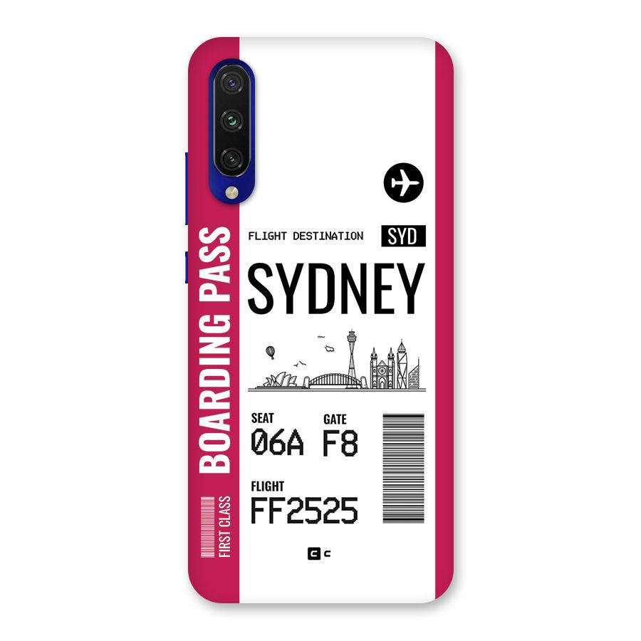 Sydney Boarding Pass Back Case for Mi A3