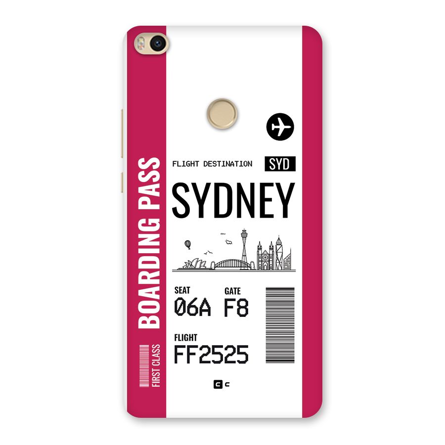 Sydney Boarding Pass Back Case for Mi Max 2