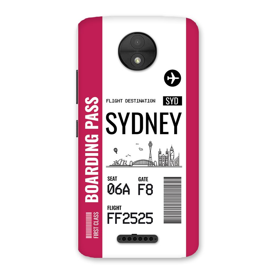 Sydney Boarding Pass Back Case for Moto C