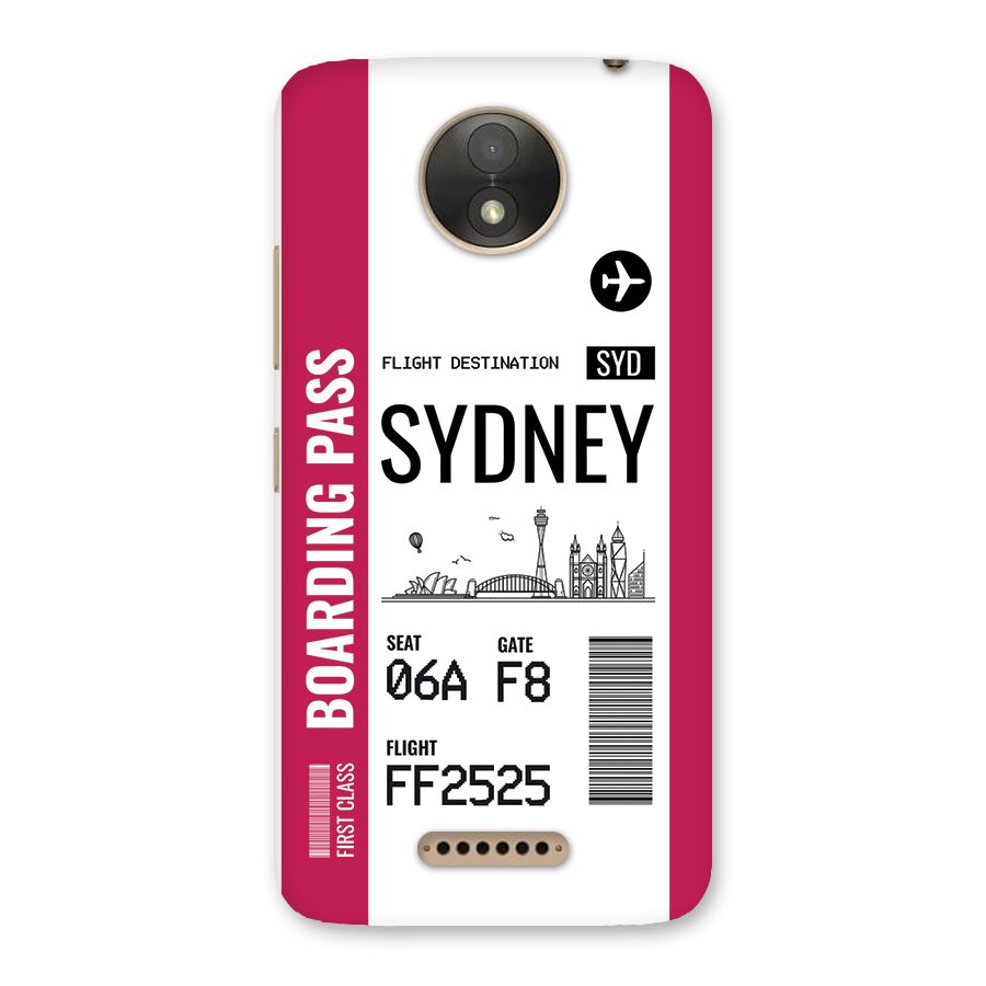 Sydney Boarding Pass Back Case for Moto C Plus