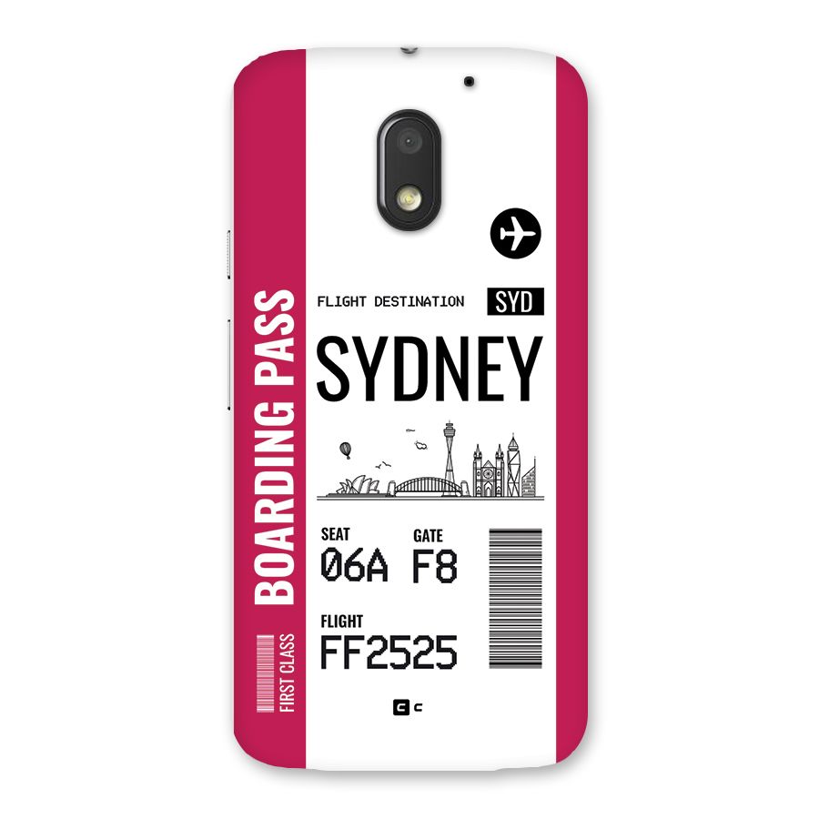 Sydney Boarding Pass Back Case for Moto E3 Power