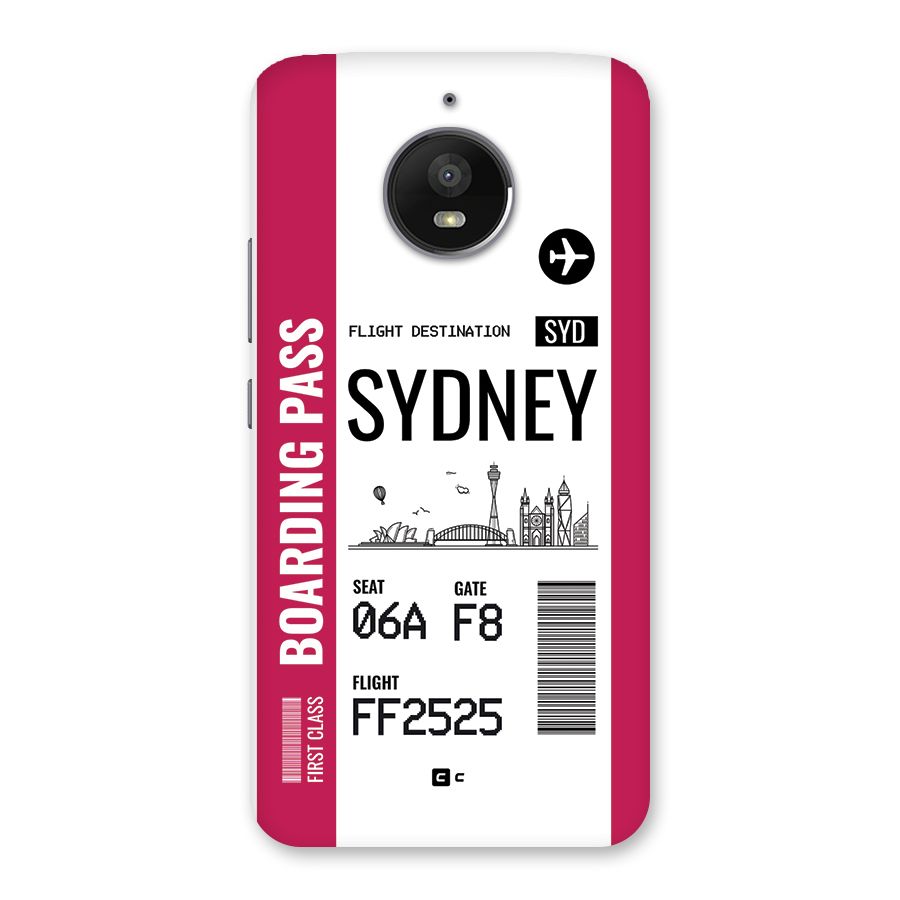 Sydney Boarding Pass Back Case for Moto E4 Plus
