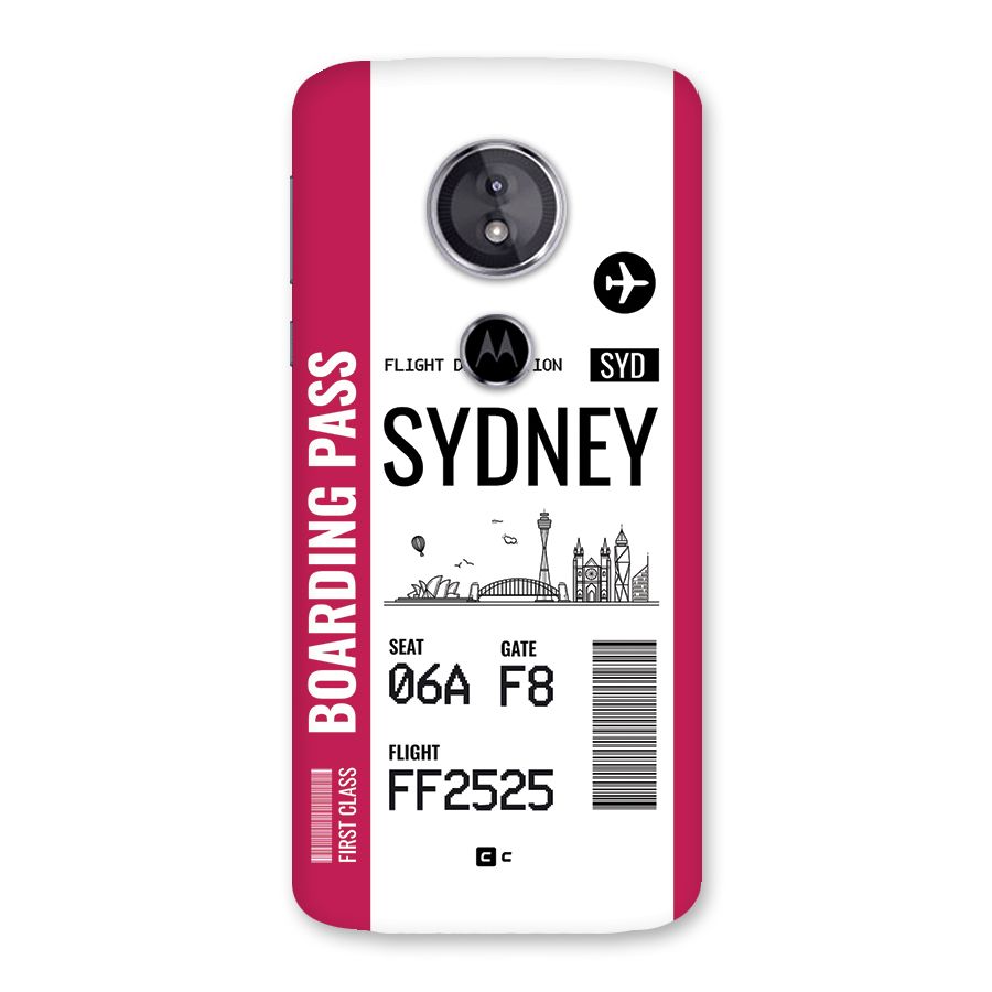 Sydney Boarding Pass Back Case for Moto E5
